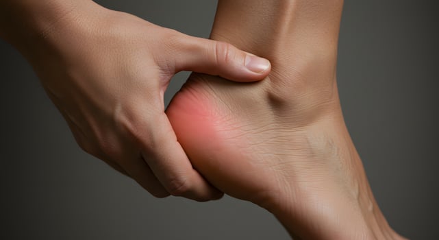 Close-Up of a Person Holding Heel in Pain photo