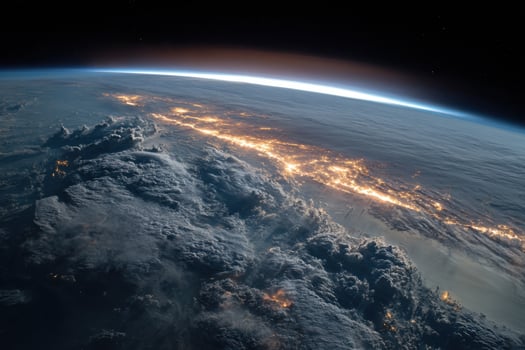 The earth from space at night photo