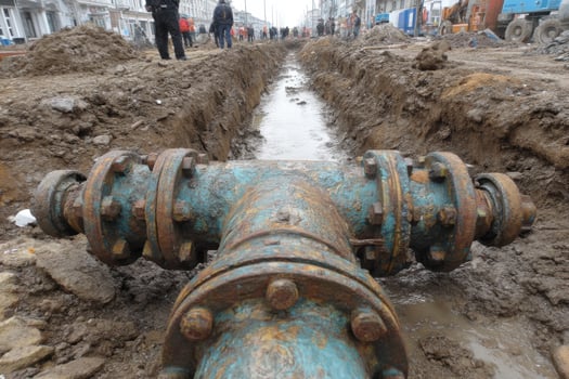 A pipe with a blue and red valve on it photo