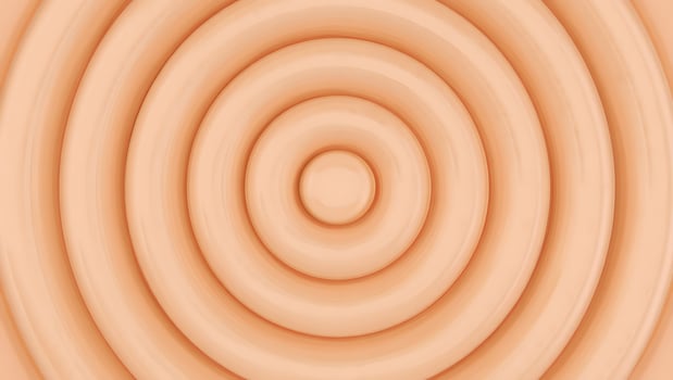 Abstract Beige Concentric Circles Background with Soft Light and Gentle Gradient an Optical Illusion of Depth and Three Dimensional Texture photo