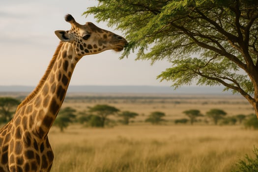 A giraffe standing in a field photo