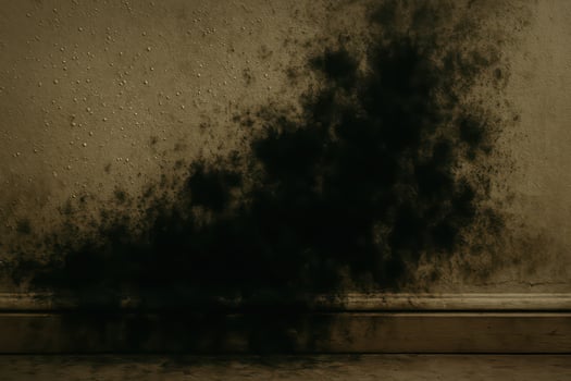 A black moldy wall with a black stain on it photo