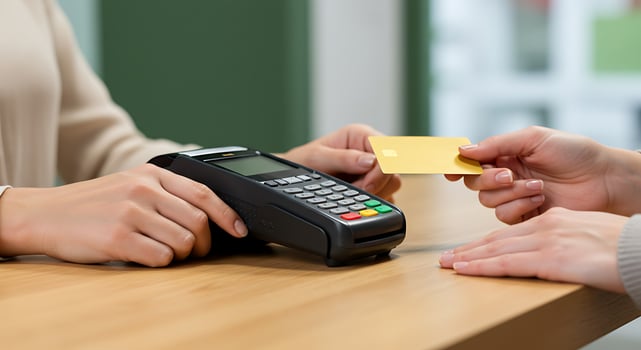 Close-up of Credit Card Payment Transaction at Point of Sale photo