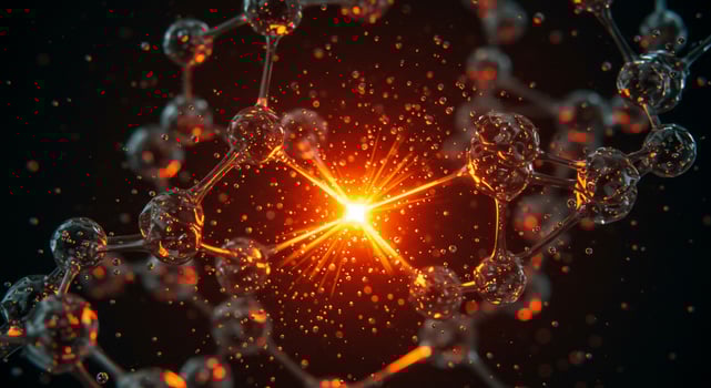 Radiant Starburst Igniting a Crystalline Molecular Structure photo