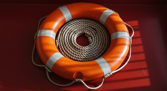 A life preserver on a boat photo