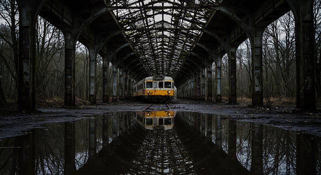 A train is on the tracks photo