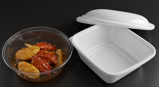 A container with food inside and a lid photo