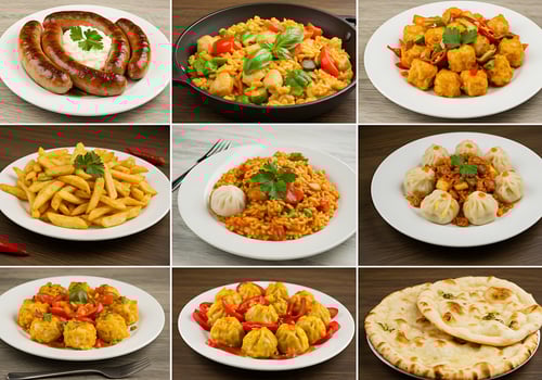 A series of pictures of food photo