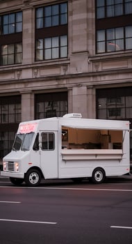 A white food truck photo