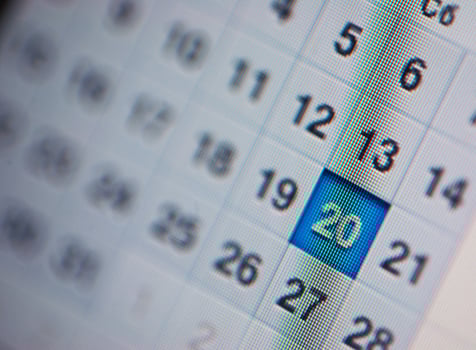 Calendar, computer screen photo