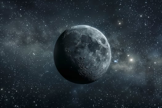 Moon in dark space. photo