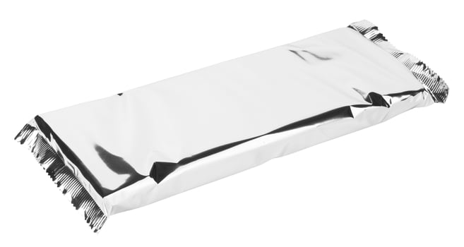 Foil package on white photo