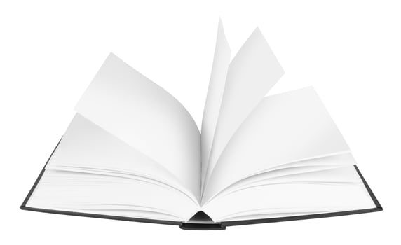 open book on white photo