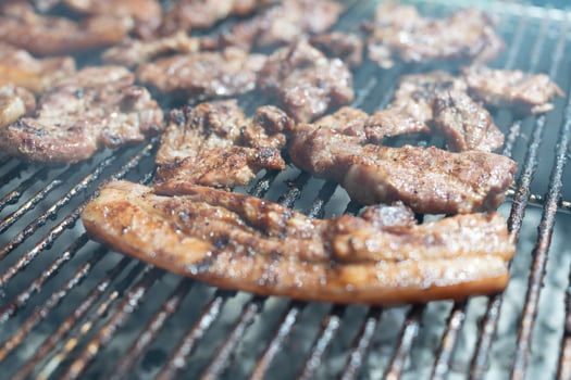 Menu Thai famous food grilled pork photo