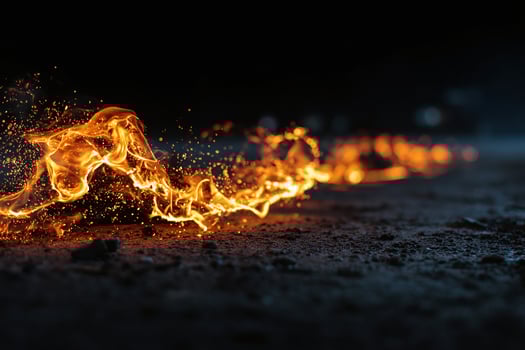 Fiery Trail in Darkness. photo
