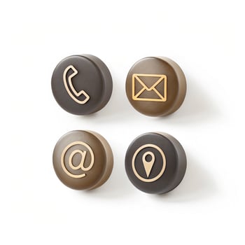 Modern Contact Icon Set Fill Stroke Phone, Email, Website, Location photo
