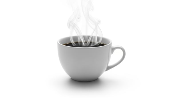 A cup of coffee with steam coming out of it photo