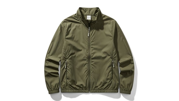 The men's ja acket is olive green a and ha as zippers on the sleeves uniquely cra afted for your design needs photo