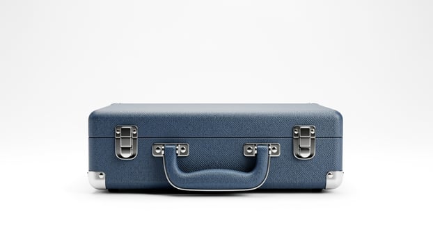 Blue suitcase on white background 3d render uniquely crafted for your design needs photo