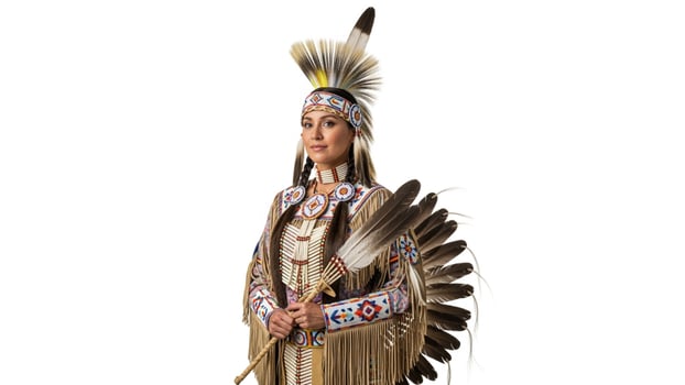 A woman dressed in native american clothing photo