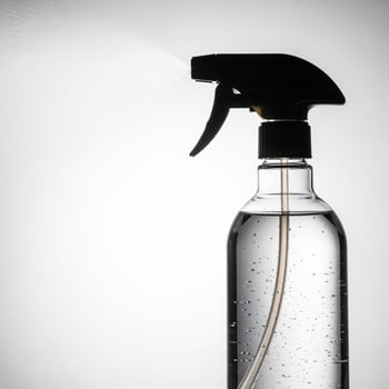 A spray bottle with water and a spray gun photo