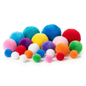 A pile of colorful balls on a white background photo