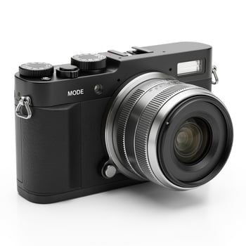 A compact camera with a lens on it photo