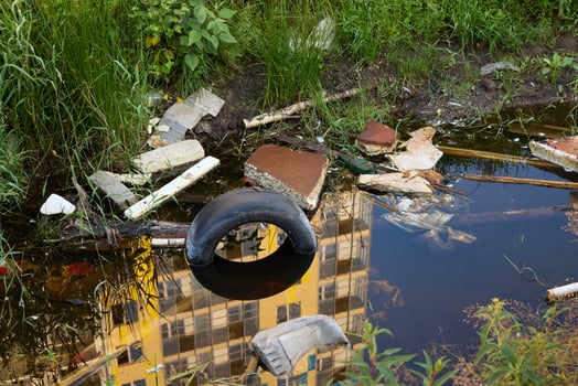 Abandoned Location Filled with Waste and Reflection of Our Communitys Environment photo