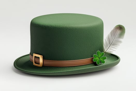 Green top hat feather and clover perfect for celebrations photo