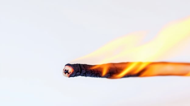 Burning flame tapering at tip, isolated on white background photo