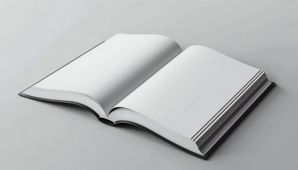 Free blank open book template mockup photo