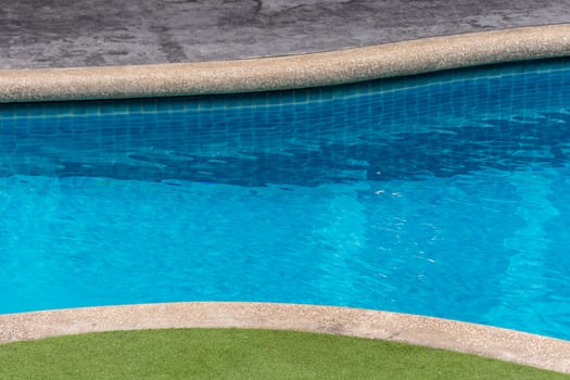 A dog is sitting on a pool float in a pool photo
