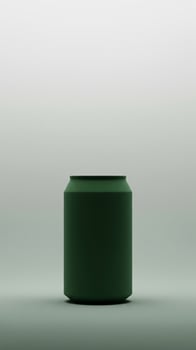 Minimalist Green Soda Can Clean Studio Shot with Soft Gradient Background photo