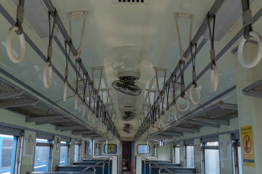 A train car with seats photo