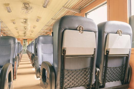 Cabin of Thai train , vintage style photo