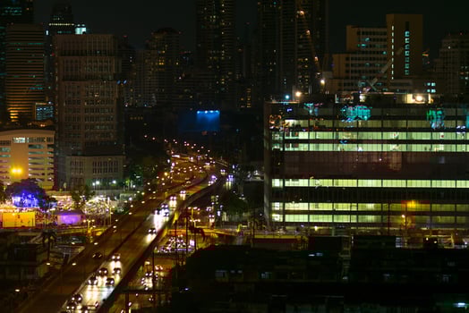 A city street at night photo