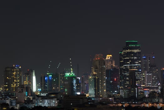 A city skyline at night photo