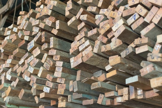 A large pile of wood photo
