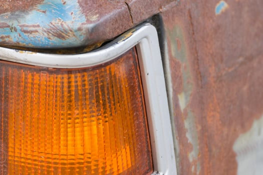 Taillight of vintage car photo