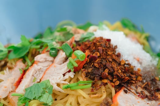Noodles with pork photo