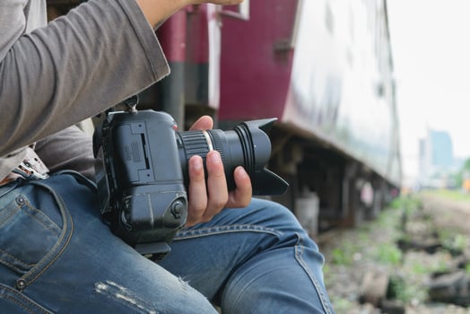 A person sitting on the ground photo