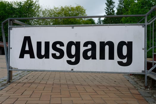 Large German Ausgang sign on metal structure indicating exit photo