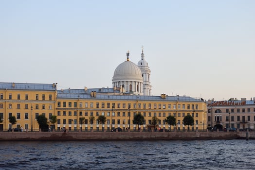 Experience the Stunning and Beautiful View of Historic Architecture by the Waters Edge photo