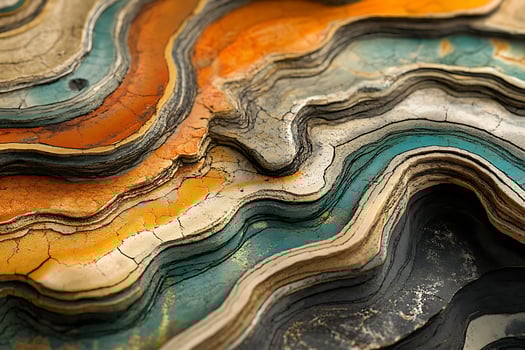 Ethereal Layers of Cracked Earth and Teal Rivers. photo