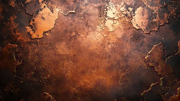 Rich Copper Texture With Dark Shadowed Depths. photo
