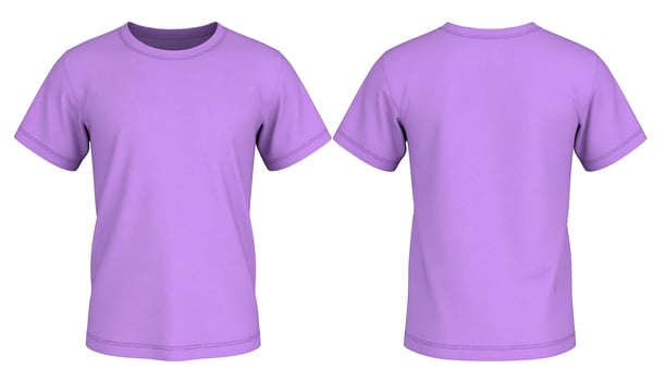Two purple t - shirts on a white background photo