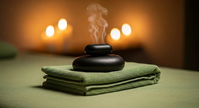 spa still life with spa stone photo