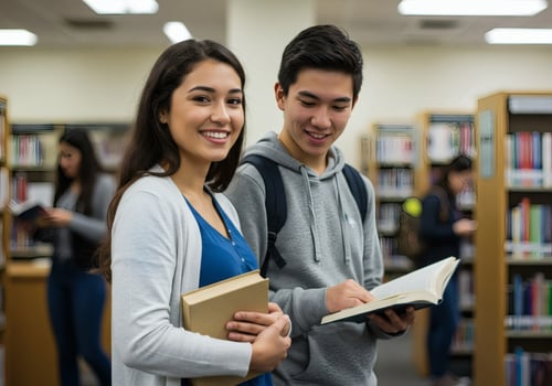 Students in the Library photo