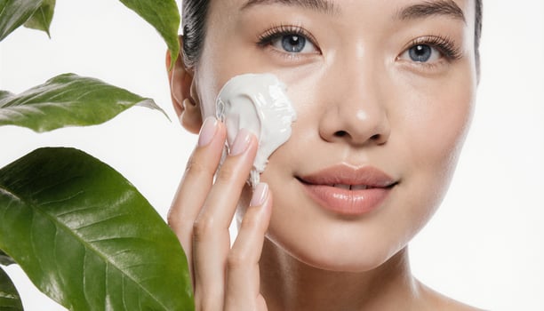 Woman Applying Facial Mask, Natural Beauty photo