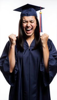 Graduate Celebrates Academic Achievement Triumphantly photo